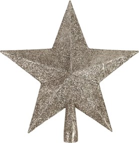 Varf pentru pom de Craciun stea GLIMORA 22 cm, aurie