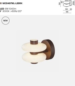 Aplica de perete LED metal maro, sticla Nuvem