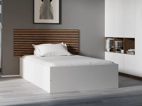 Pat BELLA 120 x 200 cm, alb Saltele: Fara saltea, Somiera pat: Cu lamele drepte