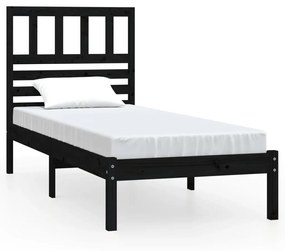 3100992 vidaXL Cadru de pat, negru, 90x190 cm, single, lemn masiv de pin