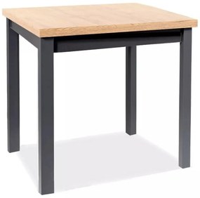 Masa Adam stejar artizan/negru L80xl80 cm