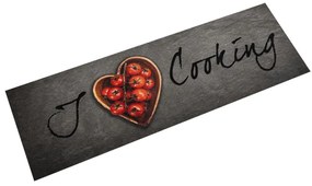 vidaXL Covor de bucătărie lavabil, text Cooking, 45x150 cm, catifea