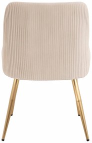 HR920 Scaun cu picioare aurii Crem din Catifea