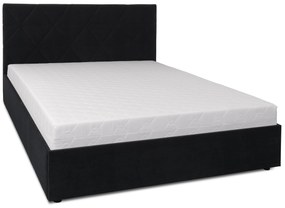Pat matrimonial 160 cm Botones (negru) (cu somieră). 1116776