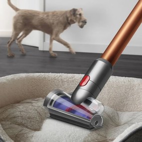 Aspirator vertical Dyson Cyclone V10 Absolute 448883-01, 150AW, 125.000 rpm, 0,77 l, 60 min, 3 moduri, 2 Tier Cyclone™, HEPA, silențios, golire igienică, fără încurcături, nichel/portocaliu