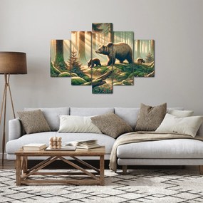 Tablou - Urși în pădure (150x105 cm)