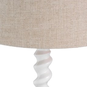 Lampa de masa LUX, Lemn, Tesatura, Alb, Massimo, 119673 HZ