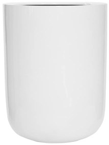 Jardiniera cu zaruri, alb lucios, dimensiuni multiple - PotteryPots mărimea: XL - v. 60 cm, ⌀ 45 cm