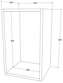 Raft Kos, Negru, 50 x 28 x 30 cm