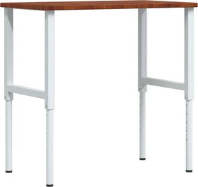 vidaXL Banc lucru maro 100x60x(71,5-98)cm lemn masiv stejar dreptunghi