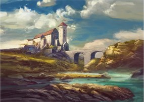 Tablou pe sticlă - Castelul medieval (70x50 cm)