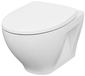Vas wc suspendat rimless Cersanit Moduo Slim cu capac soft close inclus, alb