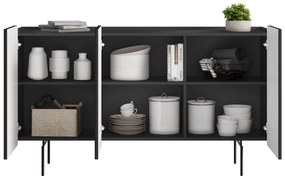 Comodă Malmi 150 cm - negru mat / picioare negre