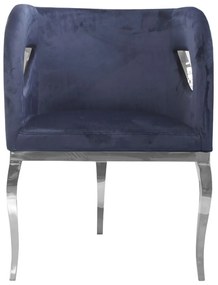 Fotoliu tapitat Morello bleumarin/silver – H78 cm