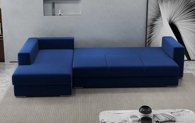 Colțar extensibil dumonde cu ladă de depozitare si sezut confortabil din spuma high-density, Gloria Royal Blue 320x183 cm
