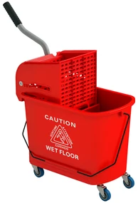 HOMCOM, Cărucior de curățat cu mop și separator de apă pentru curățenie, 20 L, roșu, 60L x 27l x 70,5H cm | Aosom Romania