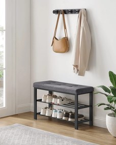 Pantofar cu bancuta cu sezut gri MOBRIX 81x49 cm, negru