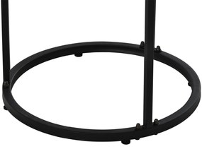 Set de 2 Măsuțe de Cafea Rotunde, Măsuțe Suprapozabile din MDF cu Structură din Metal, Design Economisire Spațiu, Masă Mare: 50 x 70,5 cm, Masă Mică: 45,5 x 44 cm, Naturale