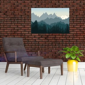 Tablou - Munții cu privirea graficeanului (90x60 cm)