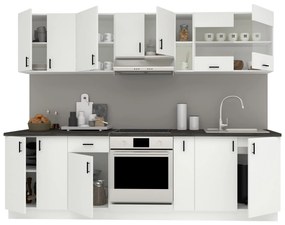 Set Bucatarie Karo V19, Alb, Blat Thermo 28 mm, L 260 cm