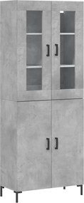 vidaXL Dulap înalt, gri beton, 69,5x34x180, lemn compozit