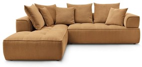 Colțar galben muștar cu tapițerie din chenille (cu colț pe partea stângă/în formă de ”L”) Whesley – Bobochic Paris