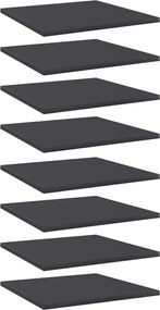 vidaXL Plăci bibliotecă, 8 buc., gri, 40 x 40 x 1,5 cm, PAL