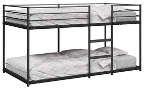 vidaXL Pat supraetajat fără saltea negru 80x200 cm oțel