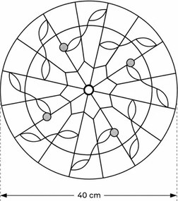 BRILAGI - Tiffany lampă de tavan cu vitralii FOLIA 2xE27/60W/230V Ø 40 cm
