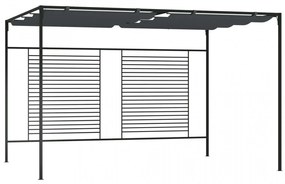 Pavilion cu acoperiș retractabil, antracit, 4x3x2,3 m, 180 g/m²
