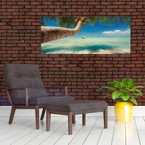 Tablou - Mare curată cu palmier (120x50 cm)