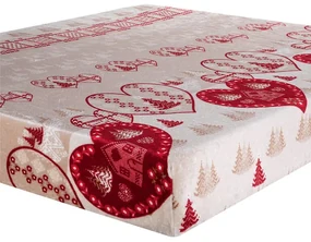 Cearceaf cu elastic din micropluș INIMĂ 180 x 200 cm