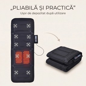 RESIGILAT- Saltea masaj corp intreg cu incalzire si 10 motoare, Negru