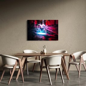 Tablou cu inima iluminată (90x60 cm)