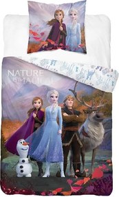 Lenjerie de pat pentru copii Regatul de gheaTa 2 alba