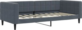 vidaXL Cadru de pat, gri închis, 90x190 cm, catifea
