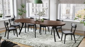 Mazzoni VITO Stejar Maro/picioare negre - MASĂ MARE ROTUNDĂ Ø110 EXTENSIBILĂ PÂNĂ LA 310 cm CU PICIOARE Y LOFT/INDUSTRIALĂ
