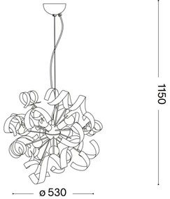 Lustră pe cablu Ideal Lux VORTEX 6xE14/40W/230V d. 53 cm auriu/patină