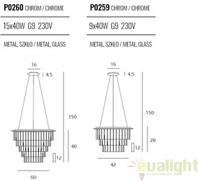 Lustra suspendata design elegant 42cm Monaco P0259 MX