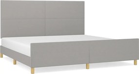 vidaXL Cadru de pat fără saltea, gri deschis, 200x200 cm, textil