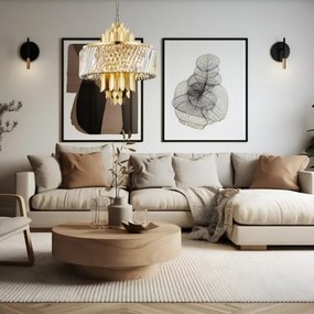 Lustră pe lanț MARGOT 9xE14/40W/230V d. 55 cm auriu