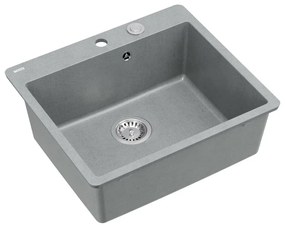 Chiuveta compozit Quadron Unique Morgan 110 gri - inox 57x50 cm