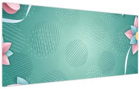 Tablou - Cercuri cu flori (120x50 cm)