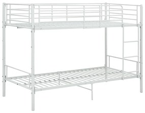287909 vidaXL Pat supraetajat, alb, 90 x 200 cm, metal