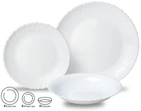 Set farfurii 18 piese, opal, alb Kinghoff KH1875