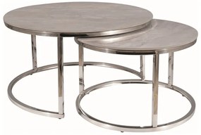 Set mese de cafea Portafino B marmura gri/argintiu ø60/ø45 cm
