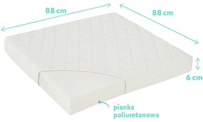 Saltea pentru tarc 88A 88A 6 cm ,   Spuma poliuretanica + Husa detasabila Comfort Line, 2 in 1 saltea  covoras de joaca