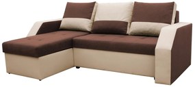 Coltar extensibil Madrid, 226x145x79 cm, 2 lazi depozitare, Reversibil, Maro/Bej