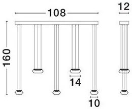 Lustra cu 5 pendule LED, Metal, Negru, Sticla, JAILYN
