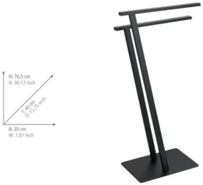 WENKO 24396100 - Suport pentru prosoape LIRIO, 20 x 40 cm, negru